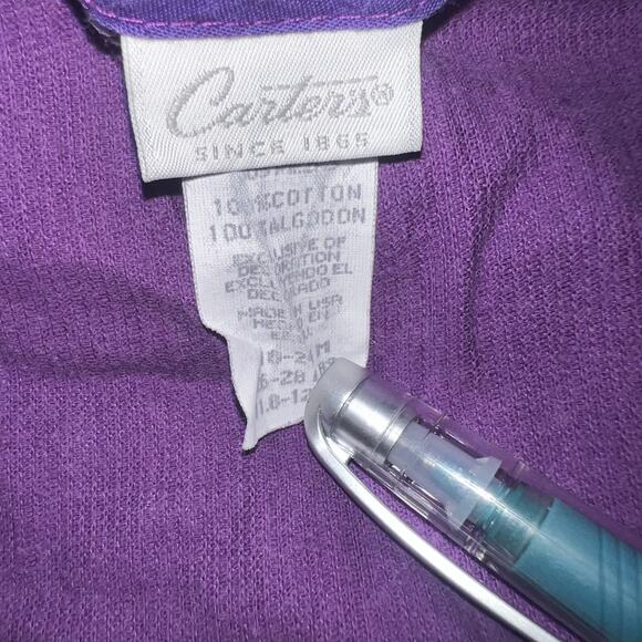 Vintage Carters 90s purple corduroy jester jack in box romper outfit 18-24 month - Picture 11 of 11